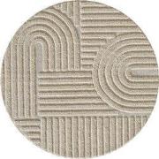 Rond Laagpolig vloerkleed Arte - Japandi Stijl - Beige - 160 cm ? rond