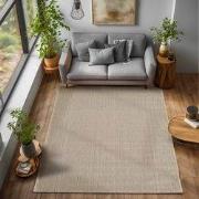 Laagpolig vloerkleed - Gevlochten - Handgeweven Look - Beige - 80x150 ...