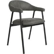 LABEL51 Eetkamerstoel Amaze - Antraciet - Micro Suede - Zwart Metalen ...