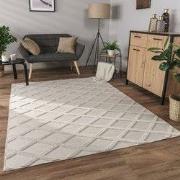 Laagpolig Modern Vloerkleed Utrilia - Creme - 160x220 cm