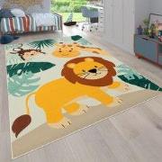 Kindervloerkleed - Binola - Dieren - Beige - 80x150 cm
