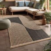 Binnen en Buitenkleed - Vloerkleed Colinna - Antraciet - 160x220 cm