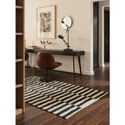 Laagpolig Wollen Vloerkleed Donna - Zwart / Naturel / Wit - 120x180 cm