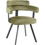 LABEL51 Eetkamerstoel Bardio - Hunter - - Zwart Metalen Frame