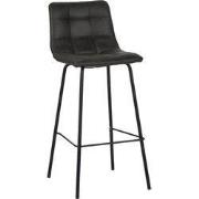 LABEL51 Barkruk Bistro - Antraciet - Micro Suede - Hoog