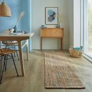 Loper Jute Vloerkleed - Boucle Naturel / Blauw - 60x300 cm