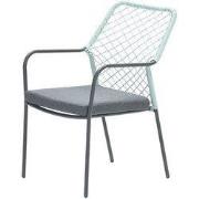 Dido dining fauteuil - carbon black - rope zachtgroen - mystic grey