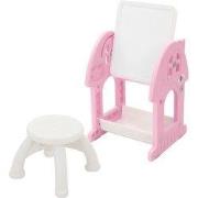 Kinderzitgroep 2 in 1 speeltafel met tafel en stoelenset, HDPE, wit-ro...