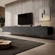 Meubella - TV-Meubel Calabas - Grijs - 300 cm