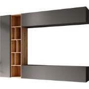 Meubella - Wandmeubel Kastila - Grijs - Eiken