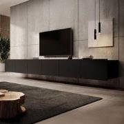 Meubella - TV-Meubel Calabas - Mat Zwart - 300 cm