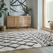 Hoogpolig Vloerkleed Souq lines - Ivory - 80x150 cm