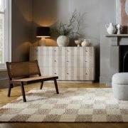 Laagpolig Vloerkleed Eric - Checkerboard - Beige / Naturel - 200x300 c...