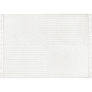 Vloerkleed rechthoekig crème met ingedrukte abstracte motieven - MALTA