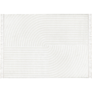 Vloerkleed rechthoekig crème met ingedrukte abstracte motieven - MALTA