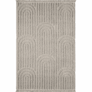 Vloerkleed rechthoekig beige met ingedrukte abstracte motieven - JANEI...
