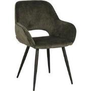 LABEL51 Eetkamerstoel Fer - Hunter - - Zwart Metalen Frame