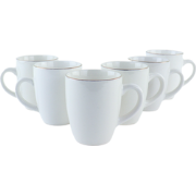 OTIX Koffiekopjes met oor - Mokken Set - Koffietassen - Wit - met Goud...