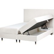 DAME - Boxspringbed - Off-white - 160 x 200 cm - Fluweel
