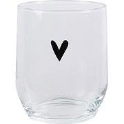 Clayre & Eef Waterglas Hart 300 ml Transparant Glas