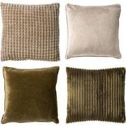 Dutch Decor KUSSENSET - 4-delig Mixed Textures - 45x45 cm - inclusief ...