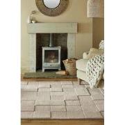 Checkerboard vloerkleed - Laagpolig - 100% Wol Modern - Naturel / Beig...