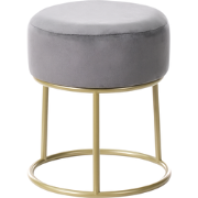 DELCO - Hocker - Grijs - Fluweel