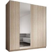 Meubella - Kledingkast Ganaro - Eiken - 180 cm - Met spiegel