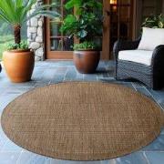 Rond Binnen & Buiten vloerkleed - Riza - Kader Motief - Bruin - 200 cm...