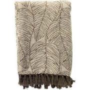 Dutch Decor MILAD - plaid 140x180 cm - bladmotief - Military Olive - g...