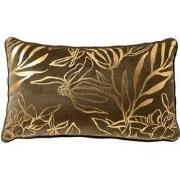 LONNE - sierkussen 30x50 cm - bladmotief - Military Olive - groen