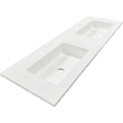 Composiet dubbele wastafel Solid 121x46cm Egaal Wit RAL9003