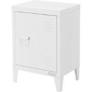 Nachtkastje 40x30x58 cm wit staal met verstelbare plank ML Design