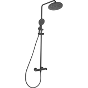 CATAMARCA - Douchemengkraan set met regendouche - Zwart - Messing