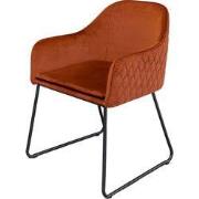 Livingfurn Benthe Rust Copper Velvet - set van 2