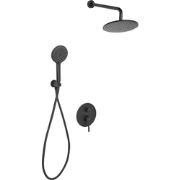 PUELO - Ingebouwde doucheset met regendouche - Zwart - Messing