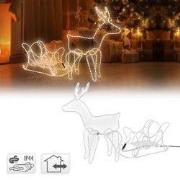 LED decoratief rendier met arreslee, warm wit, 504 LED's, gemaakt van ...