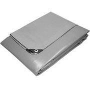 dekzeil met ogen, 4x6 m 180g/m², grijs, gemaakt van polyethyleenweefse...