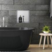 Douchebak 30x30 cm zilverkleurig roestvrij staal inbouwframe Wandnis D...