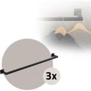 Set van 3 kledingstangen kapstok wandmontage 12 x 110 cm zwart staal M...