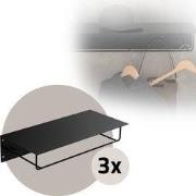 Set van 3 kledingstangen kapstok wandmontage met plank 60 x 30 x 15 cm...