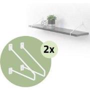 Set van 2 muurbeugels Plankdrager 2x 220 x 180 mm wit staal ML design