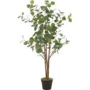 Kunstmatige eucalyptusboom 120 cm kunstplant met natuurlijke houten st...