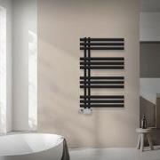 Badkamer radiator middenaansluiting 600x1000 mm zwart mat met universe...