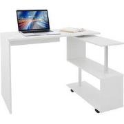 Bureau met vier wielen 150x88x75 cm wit in MDF ML design
