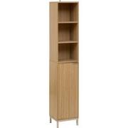 Badkamerkast Hoog Tasso Paneel dessin - 1 deur en 6 planken - Bruin