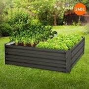 Verhoogd bed 90x90x30 cm Antraciet metaal ML-Design