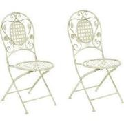 BIVIO  - Tuinstoel set van 2 - Lichtgroen - IJzer