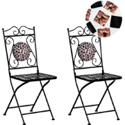 CARPINO - Tuinstoel set van 2 - Zwart - Metaal