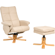 EPSE - Relaxfauteuil met voetenbank - Beige - Kunstleer